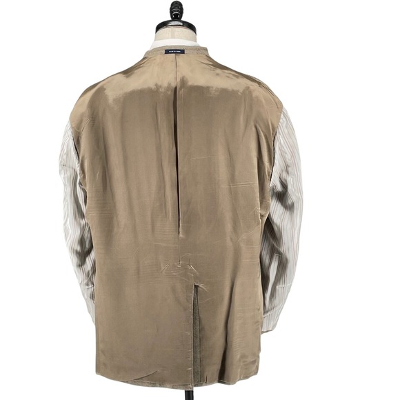 Ralph Lauren Dillard's Herringbone Silk Blazer 52R Light Brown Men's Sport Coat - Picture 8 of 13